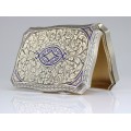 superba cutiuta Art Deco " snuff box ". argint emailat si aurit. Italia cca 1920